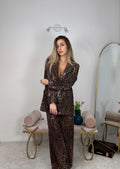 Pantalone lumina  maculato con paillettes